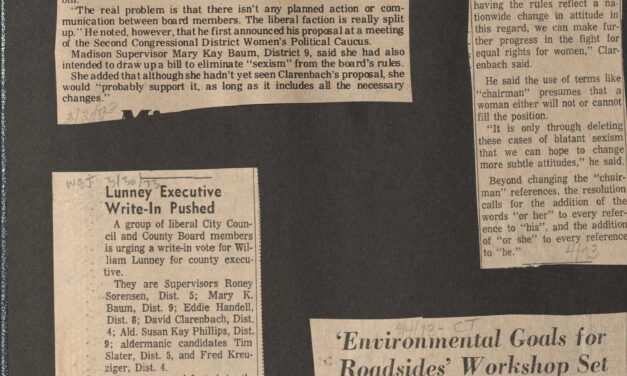 1973-1974 County Board scrapbook and clippings documents – number 1, 1973 – 1973 (Box 3, 3)