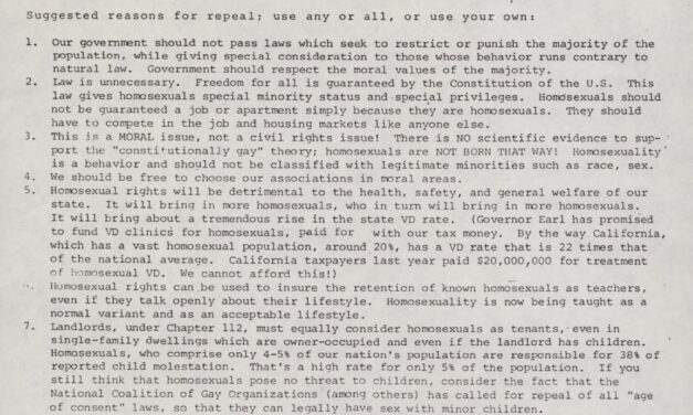 AB 70; Repeal effort, 1983 (Box 5, 18)