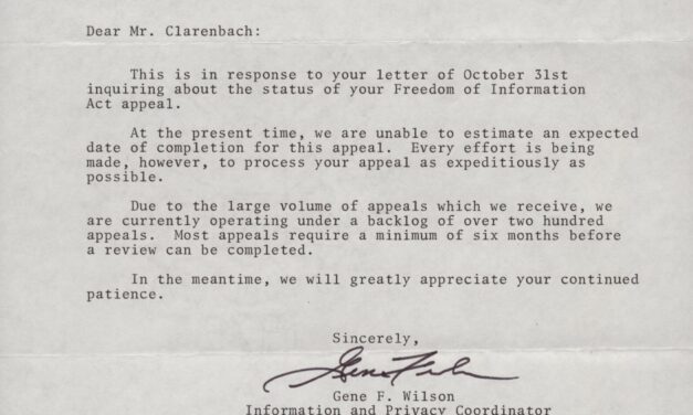 CIA – FOIA appeal, 1977 (Box 2, 20)