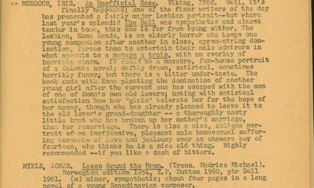 Checklist of Lesbian, Variant, and Homosexual Fiction 1960 with Supplements , 1961, 1962 (Box 1, 45414)