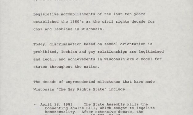 Decade of G/L Rights (December article), 1987, 1989 (Box 6, 5)