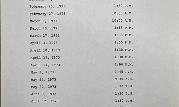 Legislative and Subject Files; Judiciary Committee; Minutes; Public Hearing Lists, 1973-1976 (Box 45, 5)