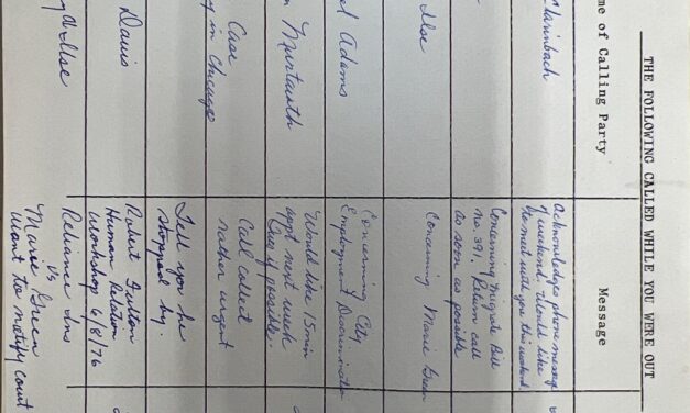 Personal Papers and Correspondence; Messages, 1968-October 1978 (Box 4, 4)