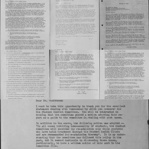 Student Conduct and Appeals Committee records, 1922-1970
